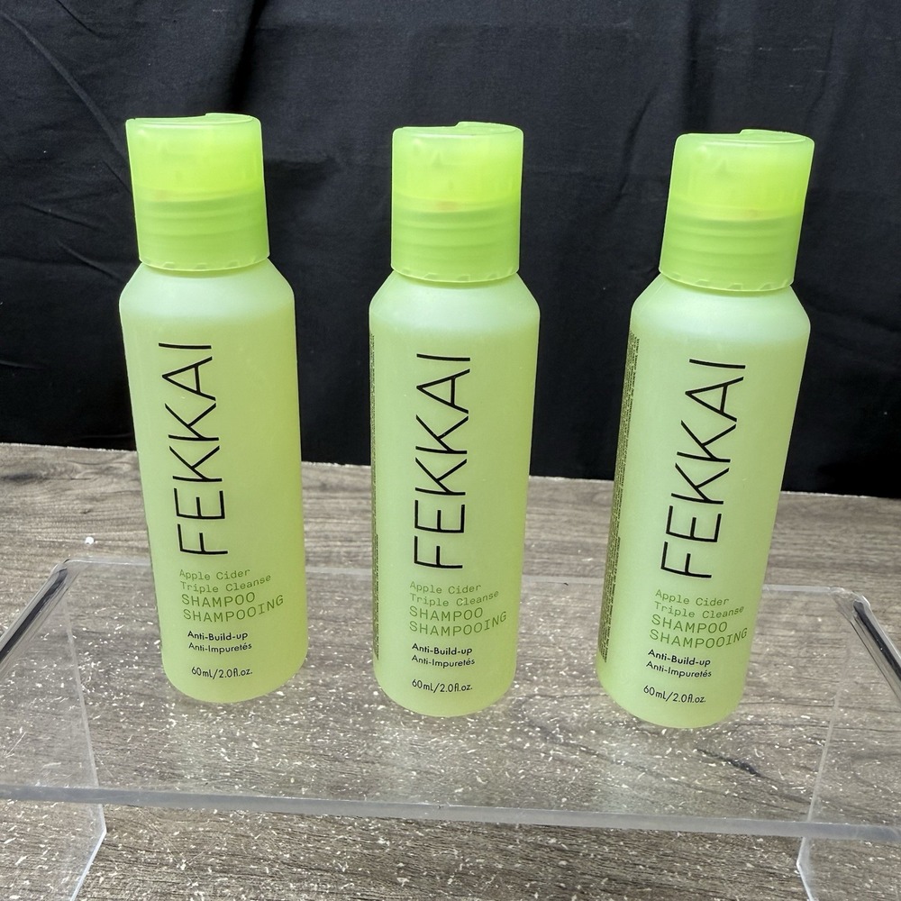 Lot Of 3 Fekkai Apple Cider Detox Shampoo Anti-Buildup Travel Size 2.0oz/60ml